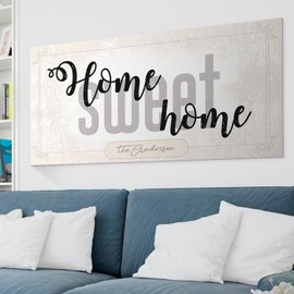 Sigo Signs Custom Home Sweet Home Sign, Modern Wall Decor Sign With Name, Christmas Gift, Homes, Cabins, Businesses and Office 12x24 Inches, ACM, Fade Resistant, Made in USA
