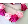Crochet Rose Flower Hanging Wreath