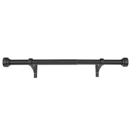 Short Curtain Rod 12-20 Inch Telescoping Side Curtain Rods, 1Inch Diameter Pole Adjustable Metal Drapery Rod, Matte Black