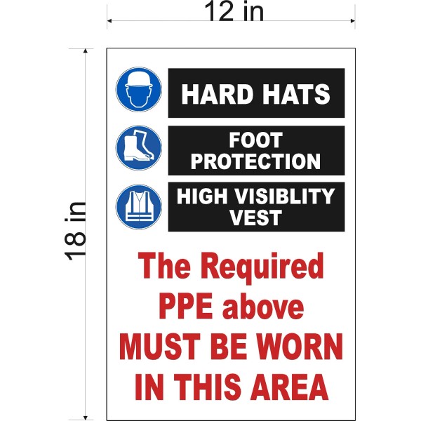 12" x 18" PVC SIGN SAFETY REQUIREMENTS 3 ITEM LIST