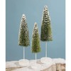 Bethany Traditional Christmas Snow Covered Green Bottle Brush Tree, Set