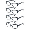 OLOMEE Black Cat Eye Reading Glasses for Women Stylish Lightweight