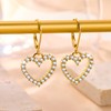 14K Gold Plated Heart Dangle Earrings, ALEXCRAFT Golden Dangling Drop