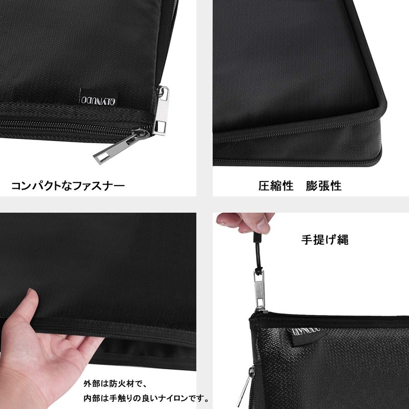 ENORD Safe Fireproof Bag, Valuable Document Storage Case, Waterproof, Flameproof,