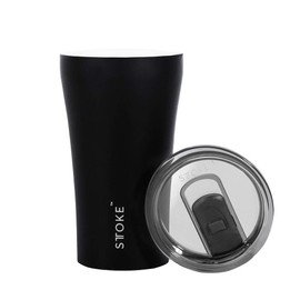 Sttoke Reusbale Coffee Cup, 12 oz Capacity, Black