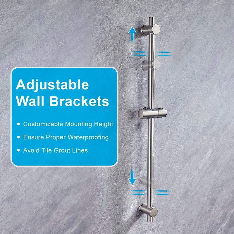 BANGPU 31.5 Inch Shower Slide Bar Wall Mount – Brushed