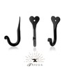 Fayesia Black Coat Hooks - Blacksmith Handcrafted Wrought Iron -