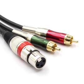 SiYear 4.5m XLR Female to 2x RCA Male Y Splitter Cable XLR Female to 2x RCA Male Stereo Audio Cable