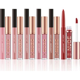 Set EnMart de 12 Labiales Líquidos Mate y Delineadores: Larga Duración, Resistente al Agua