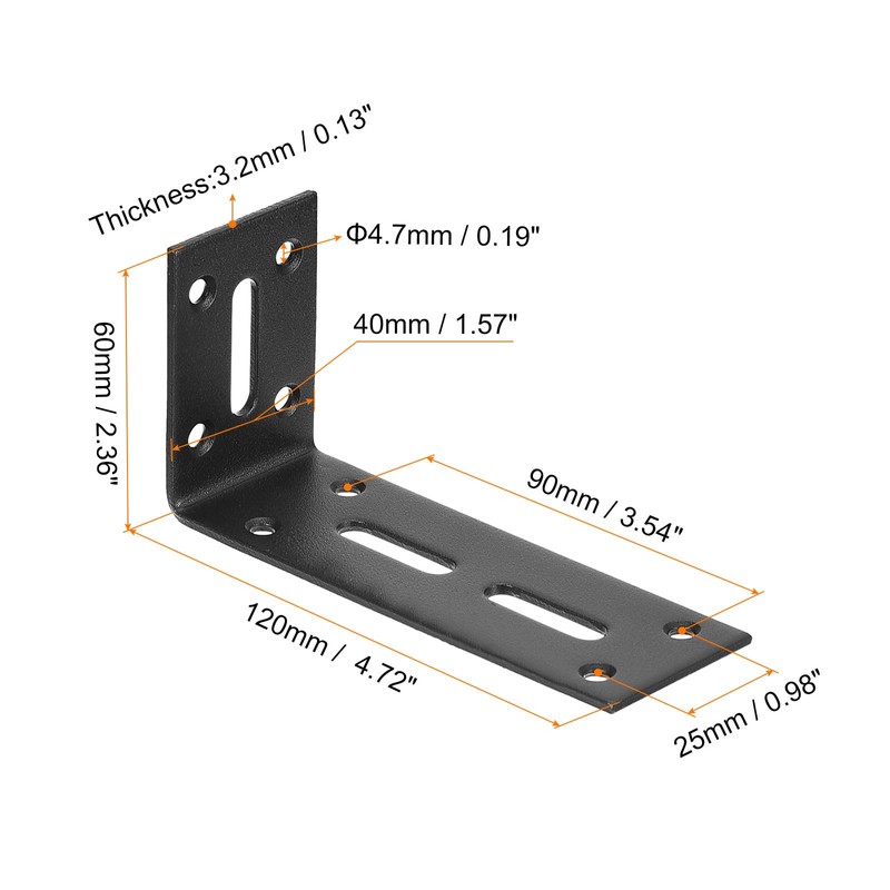 QUARKZMAN Adjustable L Corner Brackets, 4 Pieces 120 x 60