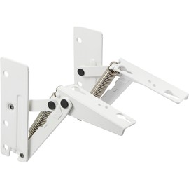 Gedotec Spring Hinge for High Cabinet Doors, Cupboard, Kitchen Cabinet | Swivel Angle Closure at 75 and 90 Degrees | Invisible Automatic Steel Shock Absorber | White - 1 Pair
