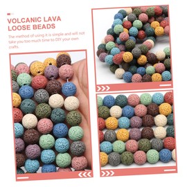 jojofuny 40pcs Volcanic Loose Beads Spacer Beads for DIY Jewelry Making Durable Skin Friendly Decor for Home Festival Crafting