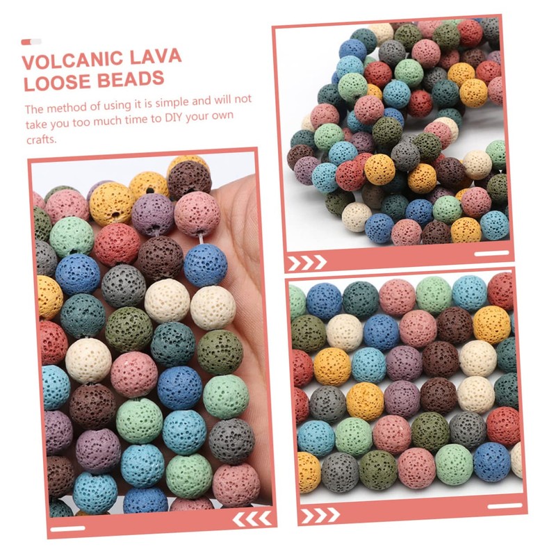 jojofuny 40pcs Volcanic Loose Beads Spacer Beads for DIY Jewelry