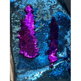 5MM Not Falling Sensory Wall for Kids Sequin Flip Fabric High Density Reversible Sensory Graffiti Fabric Sequin Fabric by The Yard Mermaid Fabric Purple to Blue-0.5yd, 50” x 18”