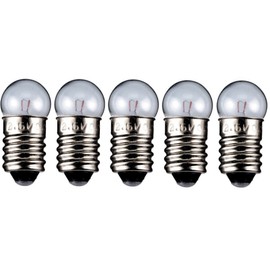 Set of 5 WireThinx Spherical Bulbs 0.6 W 6.0 V Socket E10 11.5 x 24 mm L3