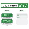 L LIKED 250 Raffle Tickets, Green (4 Color Selection),Double Roll,50/50