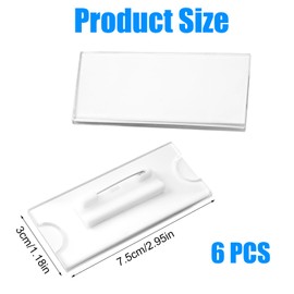 Pack of 10 Magnetic Name Badges, Transparent, 75 x 32 mm, Name Badges for Clothing