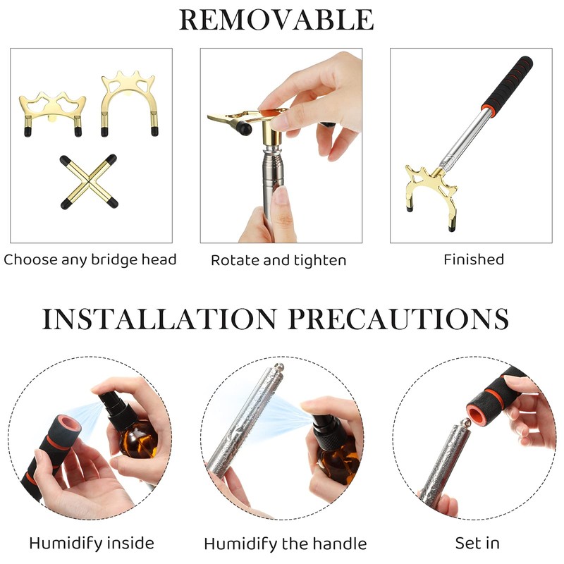 Skylety Retractable Billiards Cue Stick Bridge with 3 Pieces Removable
