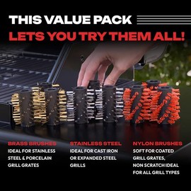 Grillbot Replacement Nylon Brushes for Grillbot Automatic Grill Cleaning Robot – Set of 3 Nylon Grill Brushes for All Grill Types, Non-Scratch & Long-Lasting