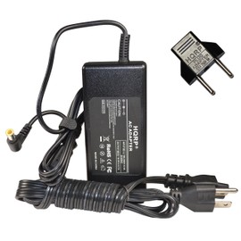 HQRP 19.5V AC Adapter Compatible with Sony ACDP-060E02 KDL-4BW650D KDL-40W650D KDL-32W600D LED/LCD TV/HDTV Television + Euro Plug Adapter