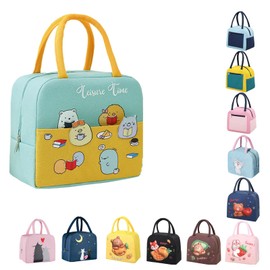 WYSUMMER Lunch Bag, Insulated Tote Bag for Women,Carton Insulated Lunch Box Cooler Bag Water-Resistant Lunch Organizer for Kids and Students Travel Picnic School (Animal Meet)