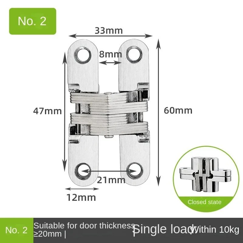 180 Degree Invisible Concealed Cross Door Hinge, Metal Hidden Folding