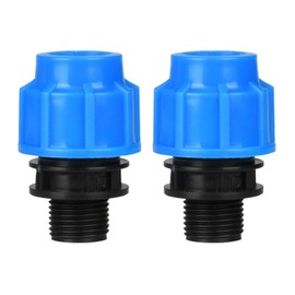 HAFRILY PP Coupling Mdpe 32 mm x 1 Inch with Male Thread Ag for PE Hoses with 32 mm Clamp Quick Coupling Adapter Pack of 2