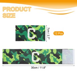 sourcing map Soccer Captain Armband, Nylon Captain Arm Bands for Soccer Elastic Captain C Arm Band Sports Captain Armbands for Football Team Training Youth & Adult Green, Pack of 12