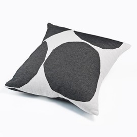 Marimekko KIVET 69768-190 Cushion Cover, 19.7 x 19.7 inches (50 x 50 cm), Off-White x Black