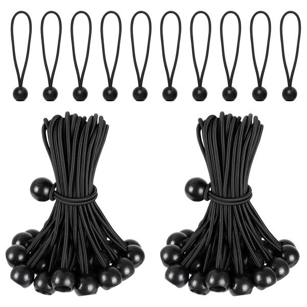 Idota Pack of 50 Bungees with Ball, 20 cm Tarpaulin