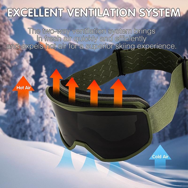 Ski Snowboard Goggles UV Protection Anti-Fog OTG Snow Skiing Glasses
