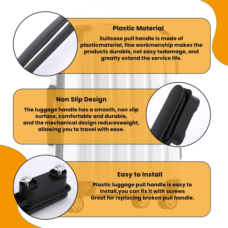Luggage Handle Replacement, 220mm Length Strap Grip Plastic Suitcase Pull