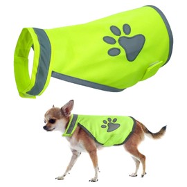 Sikweny Warnweste Hund Reflektierende Streifen Hundewarnweste Mit Reflektierenden Elementen Warnwesten Einstellbares Design für Nachtwanderungen Outdoor-Abenteuer Radbegleitung Training und Gesel（S