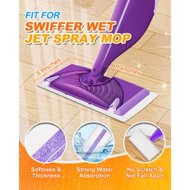 MyKEEPOW Mop Pads Refills for Swiffer Wet Jet Spray Mops Disposable Replacement Mopping Pads, Absorbent Resin for Super Water Absorbent, Wood Floor Cleaning Cloths, 10+10 Pack