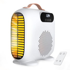 Gyrivav Space Heater, Portable Heaters for Indoor Use with Remote, LED Display, 18H Timer, 3 Modes, Vertical and Horizontal Use, No Temp Display, 1500W Fast Safety Heat for Bedroom, Home, Office