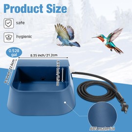Sliner 2 Pcs Outdoor Heated Water Bowl Dispenser Automatic Dog Water Bowl Smart Thermal Bowl 0.528 Gal Provides Drinkable Water in Winter for Animals Dogs Cats Chickens Rabbits Squirrels