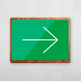 Señalética Ruta de Evacuación/Flecha | Woodlux de MDF y Acrílico para Interior | Letrero Diseño Minimalista | Fácil Instalación | Ideal para Oficinas, Negocios o Hogares | Verde | NEON ESTUDIO