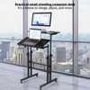 Hadulcet Mobile Standing Desk with Charging Station, Adjustable Standing Computer