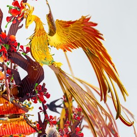 MU 3D Puzzles Birds' Praise to The Phoenix Metal Model Kits for Adult to Build, Ancient Chinese Palace DIY Miniature Building,Birthday Gift Home Decor