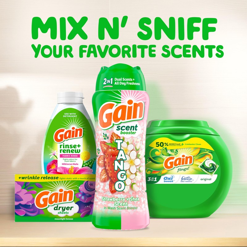 Gain Tango 2-in-1 Laundry Scent Booster Beads, Strawberry and Shea