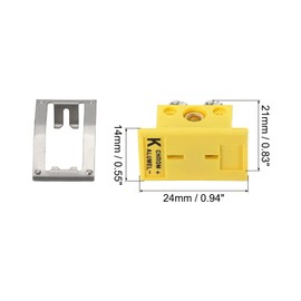 sourcing map K Type Panel Mounting Thermocouple Socket Mini Socket 220°C (428°F) for Thermocouple Wire Connector Plug Socket Yellow Pack of 2