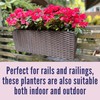 LaLaGreen Outdoor Rail Planter for Balcony (2 Pack, 20 Inch)
