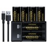 MLGBDC 6 pcs 26650 Rechargeable Battery, 8800mAh High Capacity, 3.7volt