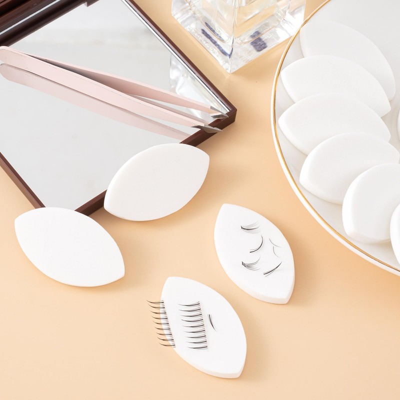 Isslly 10 Pcs White Lash Sponge for Practice, Eye Shaped