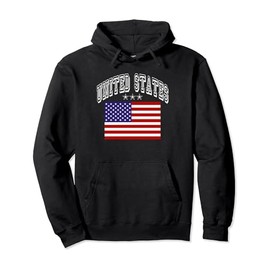 United States Patriotic Throwback Flag Souvenir Pullover Hoodie