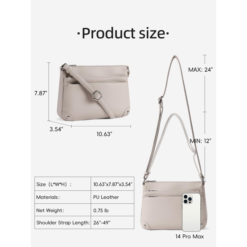 WESTBRONCO Crossbody Bags for Women, Medium Size Shoulder Handbags, Satchel