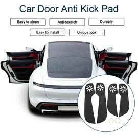TUCKBOLD Leather Car Door Anti Kick Pad Sticker for Volkswagen Jetta 2013-2015 Door Side Edge Guard Protector Interior Accessories Black 1 Set
