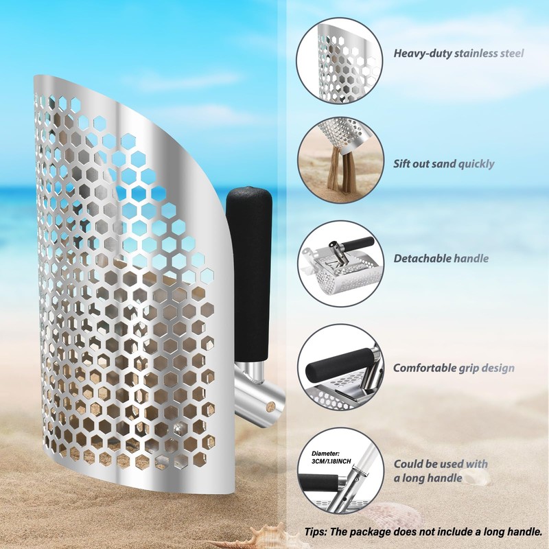 GADFISH Sand Scoop for Metal Detecting, Heavy Duty Metal Detector