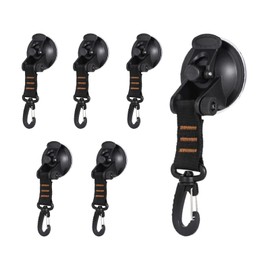 Bogoro 6 Pieces Suction Cup Anchor, Multifunctional Car Suction Cup Hook Set, Large Suction Cups for Camping, Suction Cup Hooks, Extra Strong Camping for Car Side Awning, Boat, Camping Tarpaulin