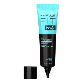 Maybelline Fit Me Primer, 30 ml, color transparente, controla brillo, disminuye poros y dura 12H